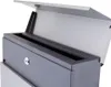 Close-up view of a modern mailbox with its lid open. Produktbild-Vorschau