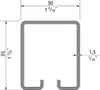 Stahl-Schiene 195 cm C-Profil für Schiebetorbeschlag Produktbild-Vorschau 2