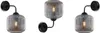 RIFFLE ZWARTE WANDLAMP, 1 ARMATUUR, PLATTE LAMPENKAP, Productafbeelding-voorbeeld 7