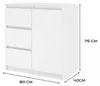 Topeshop 1D3S BIEL KPL, Weiß, 3 Schublade(n), Partikelbord, Produktbild-Vorschau 6