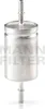 A silver fuel filter with the brand name MANN FILTER printed on it, isolated on a white background. Anteprima dell’immagine prodotto