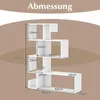 COSTWAY 5-stufiges S-förmiges Bücherregal, geometrisches Produktbild-Vorschau 7