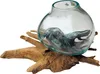 Wurzelholz Vase - 1 * Ø Glas bis 10 cm, Braun, Produktbild-Vorschau 1