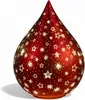 LED Deko Tropfen Sterne Rot 19 cm Glasleuchte + Timer (6h Produktbild-Vorschau 1