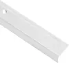 A close-up, angled view of a silver L-shaped aluminum stair nosing strip with a hole for a screw. Produktbild-Vorschau