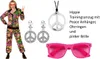 Damen 80er Jahre Hippie Set Gr. S-XXL – Trainingsanzug mit Produktbild-Vorschau 1