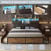 Lit double en métal 160x200cm, lit jeune avec LED et Voir les images du produit 6