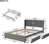 Merax Polsterbett 140x200cm Doppelbett mit Lattenrost und 2 Produktbild-Vorschau 7