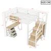 Flieks Etagenbett 140x200cm mit Schreibtisch und Led, Produktbild-Vorschau 4