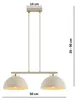 KAR LIGHTING Pendellampe 2-flammig Beige – Moon Ecru Produktbild-Vorschau 2