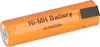 A single orange battery is shown against a white background. Produktbild-Vorschau