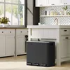 CALICOSY - Schwarzer Treteimer mit 3 Behältern, 18L Produktbild-Vorschau 2