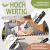A man relaxing in a hammock with a stand, with promotional text and close-up shots of the product's features. Produktbild-Vorschau