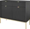 Minio, Kommode "NOVA", 104 cm, goldene Metallfüße, Schwarze Produktbild-Vorschau 1