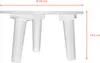 A white wooden plant stand with three legs, shown from the side with dimensions indicated. Voir les images du produit