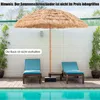 A thatched umbrella and two lounge chairs by a swimming pool. Anteprima dell’immagine prodotto