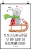 Mr. & Mrs. Panda Bild Smörle Rodeln DIN A4 - Weiß - Produktbild-Vorschau 1