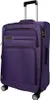 A purple suitcase with a retractable handle and wheels, shown from the front. Produktbild-Vorschau