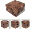 The Living Store Tabouret/Table basse en teck massif Voir les images du produit 10