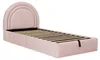 Lit enfant 90x200 cm, revêtement en velours rose, lit Voir les images du produit 12