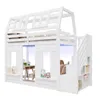 Etagenbett, Hochbett, Kinderbett, Holzbett, Hausbett Produktbild-Vorschau 1