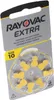 A retail package of Rayovac Extra hearing aid batteries. Voir les images du produit