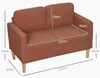 HOMCOM Sofa 2 Sitzer klein Couch mit Armlehne, Stauraum für Produktbild-Vorschau 3