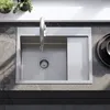 Lavello in Acciaio Rea Fin Brush Nickel Anteprima dell’immagine prodotto 3