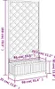 A diagram showing the dimensions of a planter with a trellis. Náhľad obrázku produktu