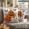 Kissenbezug 45x45 cm Spinnennetz Jack-o'-Lantern Halloween Produktbild-Vorschau 2
