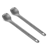 Navaris 2in1 Titan Camping Besteck lang 2er Set - 2x extra Produktbild-Vorschau 5