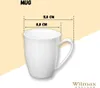 Tazza Wilmax da 380 ml in porcellana bianca per caffè e tè Anteprima dell’immagine prodotto 4