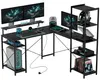 HOMCOM Bureau, L-vormig computerbureau, 137 x 140 x 139,5 Productafbeelding-voorbeeld 1
