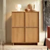 Hochkommode SUNA 98 cm Schrank Karamell Eiche 4 Türen Produktbild-Vorschau 2
