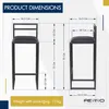 Product dimensions diagram for bar stools. Podgląd zdjęcia produktu