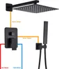 Diagram showing the installation and water flow of a black shower system. Náhled obrázku produktu
