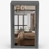 A reflection of a bedroom scene inside a wardrobe with mirrored doors. Voir les images du produit