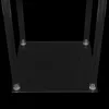 The bottom part of a transparent acrylic stand is shown against a black background. Voir les images du produit