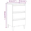 Table de chevet panneaux de particules et métal avec Voir les images du produit 12
