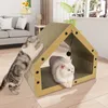 Heikoeco® Kratzpappe für Katzen Groß XXL mit Ball, Hausform Produktbild-Vorschau 2