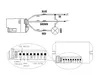 Diagrams showing wiring and DIP switch settings for a PIR motion sensor. Produktbild-Vorschau