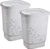 2er Set Wäschesammler 55 l FLOWERS, Farbe:Grau Produktbild-Vorschau 1