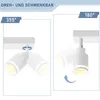 ZMH LED stropné svetlo 6 Flame White Vintage Nastaviteľné Náhľad obrázku produktu 4