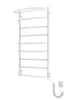 A white electric towel warmer with multiple rungs and a top shelf, connected to a wall outlet via a coiled cord. Náhľad obrázku produktu
