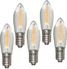A group of five LED filament light bulbs with a clear, ribbed glass casing and silver screw bases, arranged on a white background. Produktbild-Vorschau