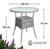 CASARIA® Gartentisch Polyrattan Wetterfest Rund Klein 60cm Produktbild-Vorschau 3