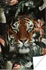 MuchoWow® Poster Tiger - Botanisch - Blumen 120x180 cm - Produktbild-Vorschau 1
