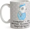 Mr. & Mrs. Panda Trinkbecher Klempner Helden - Grau Pastell Produktbild-Vorschau 3