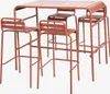 sweeek - Outdoor-Bartisch + 4 Barhocker mit Lehne aus Stahl Produktbild-Vorschau 1