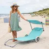 Sonnenliege mit Rädern mit Dach Klappliege Verstellbare Produktbild-Vorschau 2
